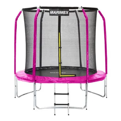 Trampolína Marimex 244 cm růžová + ochranná síť + schůdky ZDARMA 19000110