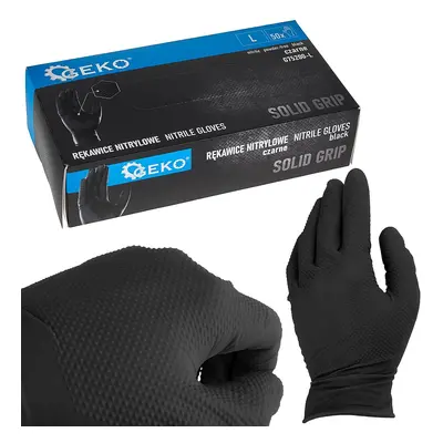 GEKO SOLID GRIP nitrilové rukavice 50ks. velikost L černá (10) G75200-L