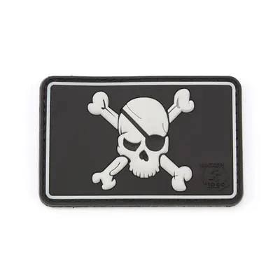 JTG PVC 3D nášivka "Pirate Skull" - černá