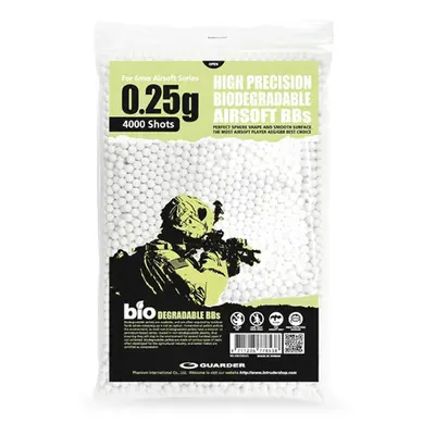 Airsoftové kuličky Guarder BIO 0,25g 4000ks - bílé