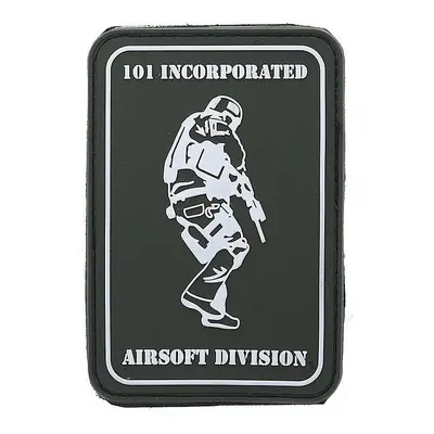 101 INC PVC 3D nášivka "Airsoft Division" - černá