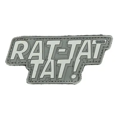 101 INC PVC 3D nášivka "Rat-tat tat" - šedá