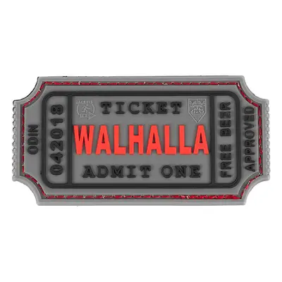 JTG PVC 3D nášivka "WALHALLA TICKET - Odin approved" - šedá