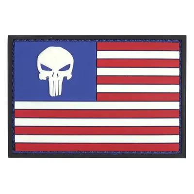 101 INC PVC 3D nášivka "Punisher USA flag" - Barevná