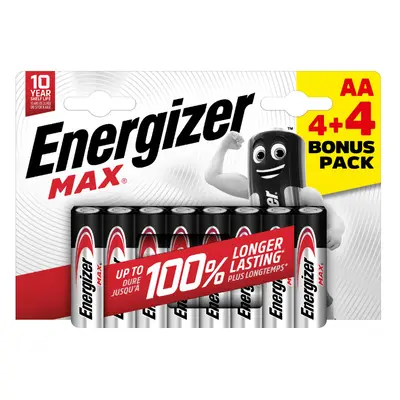 Energizer Tužková alkalická baterie MAX 1,5V AA / LR06 - 8ks