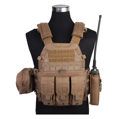 EmersonGear Maskáčová vesta s nosičem plátů a třemi sumkami LBT 6094A - Coyote Bro