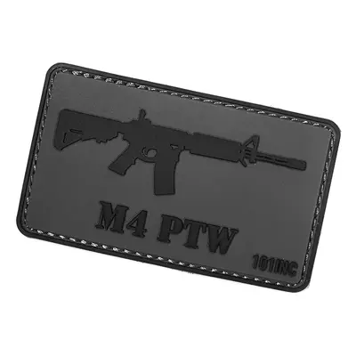 101 INC PVC 3D nášivka "M4 PTW" - šedá