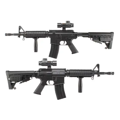 Well Airsoftová zbraň M4 RIS CQB + rukojeť + kolimátor, ABS, manuál