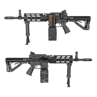 G&G Airsoftová zbraň CM16 LMG Stealth - černá, elektronická spoušť + Doprava zdarma