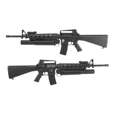 E&C Airsoftová zbraň M16 A3 s granátometem M203 - černá (EC-702) + Doprava zdarma