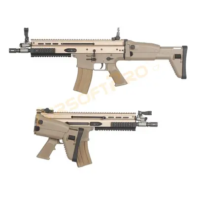 WE Airsoftová zbraň SCAR-L Short, GBB - blowback - TAN + Doprava zdarma