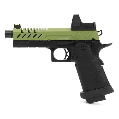 Vorsk Airsoftová pistole Hi-Capa 4.3 s kolimátorem, GBB - olivový závěr + Doprava zdarma