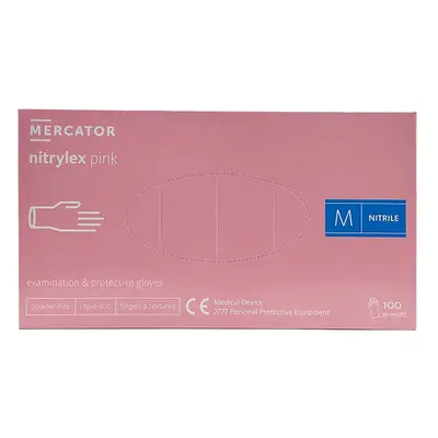 Mercator Nitrylex Pink Powder-Free Examination & Protective Gloves (fingertip textured) 100 ks r