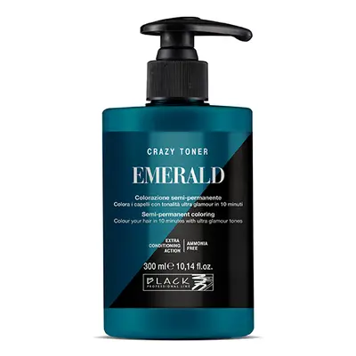 Black Professional Crazy Toner Semi-permanent Hair Colour 300 ml semi-permanentní barva Emerald