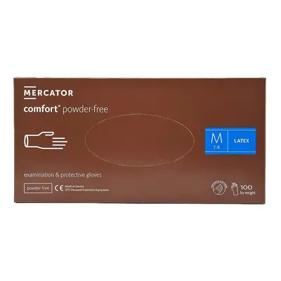 Mercator Comfort Powder-Free Latex Examination & Protective Gloves (fingertip textured) 100 ks r