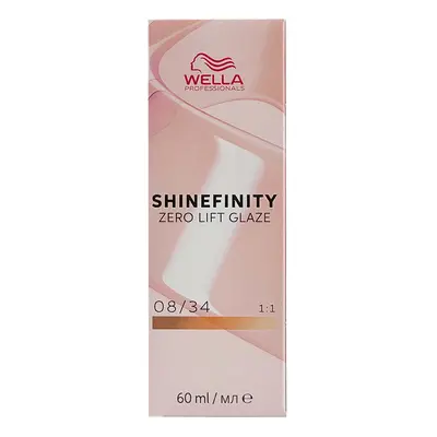 Wella Professionals Shinefinity Zero Lift Glaze 60 ml demi-permanentní barva 08/34 Light Blonde 