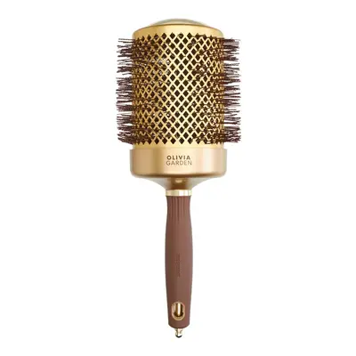 Olivia Garden Expert Blowout Shine Round Brush Gold & Brown 80 mm