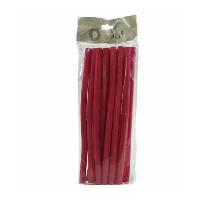 Sibel Flexi Mousse Curlers Long Red 24 cm x 12 mm 12 ks