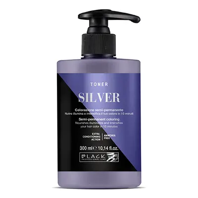 Black Professional Line Toner Semi-permanent Hair Colour 300 ml semi-permanentní barva Silver