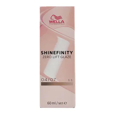 Wella Professionals Shinefinity Zero Lift Glaze 60 ml demi-permanentní barva 04/07 Medium Brown 