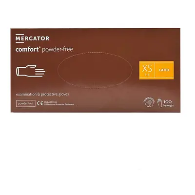 Mercator Comfort Powder-Free Latex Examination & Protective Gloves (fingertip textured) 100 ks r