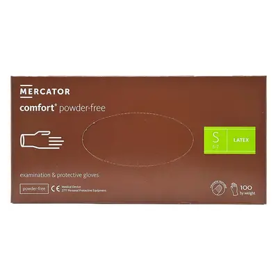 Mercator Comfort Powder-Free Latex Examination & Protective Gloves (fingertip textured) 100 ks r