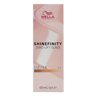 Wella Professionals Shinefinity Zero Lift Glaze 60 ml demi-permanentní barva 08/38 Light Blonde 