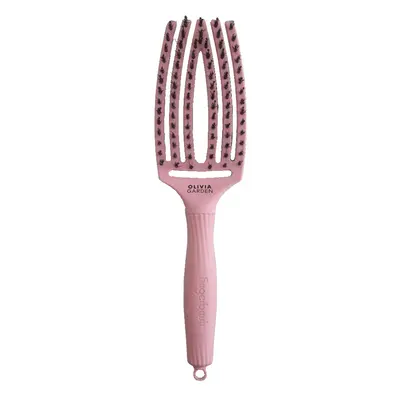 Olivia Garden Fingerbrush Care Iconic Boar & Nylon Medium Soft Pink