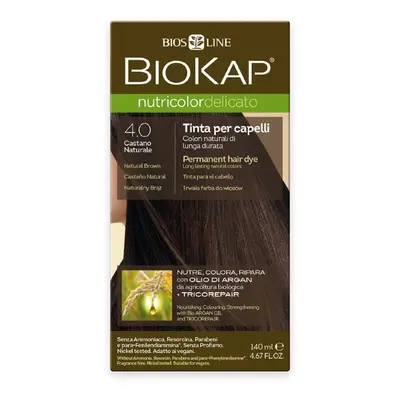 BioKap Nutricolor Delicato Permanent Hair Color 140 ml barva bez amoniaku 4.0 Natural Brown