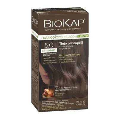 BioKap Nutricolor Delicato Rapid Permanent Hair Color 135 ml barva bez amoniaku 5.0 Natural Ligh