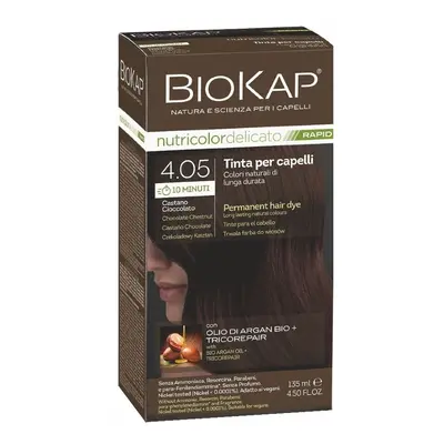 BioKap Nutricolor Delicato Rapid Permanent Hair Color 135 ml barva bez amoniaku 4.05 Chocolate C