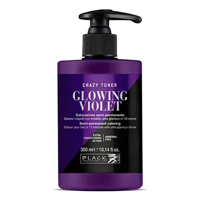 Black Professional Crazy Toner Semi-permanent Hair Colour 300 ml semi-permanentní barva Glowing 