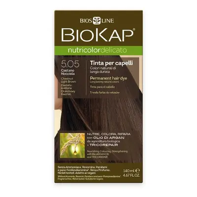 BioKap Nutricolor Delicato Permanent Hair Color 140 ml barva bez amoniaku 5.05 Chestnut Light Br