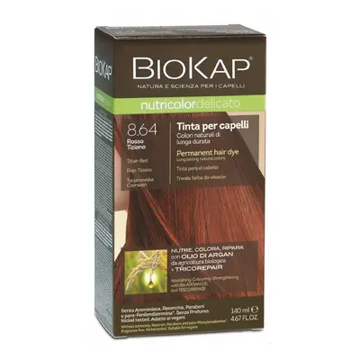 BioKap Nutricolor Delicato Permanent Hair Color 140 ml barva bez amoniaku 8.64 Titian Red