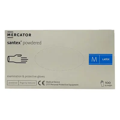 Mercator Santex Powdered Examination & Protective Gloves (fingertip textured) 100 ks rukavice M