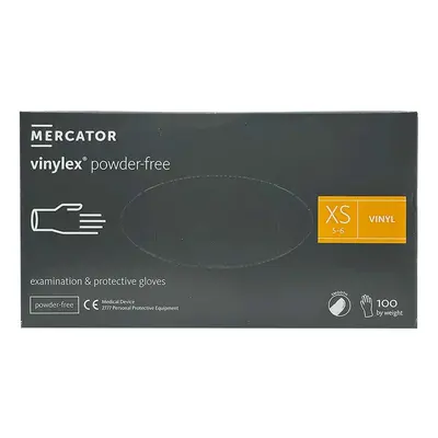 Mercator Vinylex Powder-Free Examination & Protective Gloves (smooth) 100 ks rukavice XS