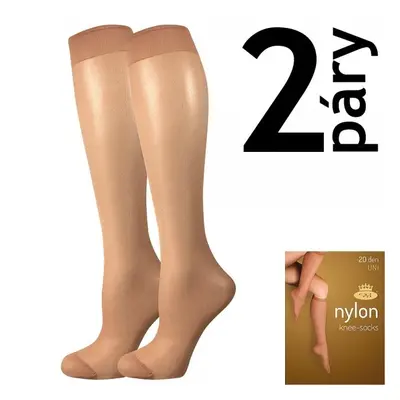 NYLON KNEE-SOCKS 20 DEN punčochové podkolenky Lady B - 12 párů Zlatá 12 párů