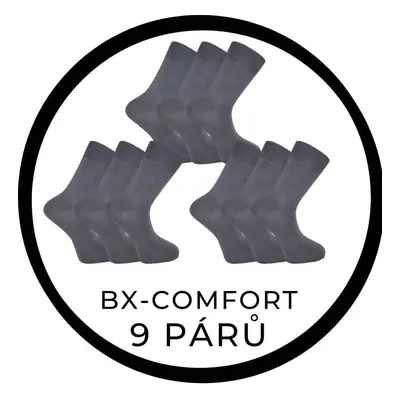 MEGAPACK 9párů - BX-COMFORT české kvalitní bambusové ponožky BAMBOX Tm. šedá 9 párů