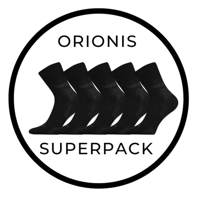 SUPERPACK - ORIONIS antibakteriální merino ponožky se stříbrem VoXX - 5 párů Černá 5 párů