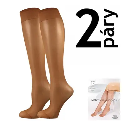 LADY knee-socks 17 DEN punčochové podkolenky Lady B - 12 párů Opál 12 párů