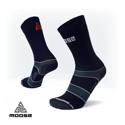 STONE MERINO outdoorové funkční ponožky Moose Černá 1 pár