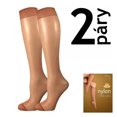 NYLON KNEE-SOCKS 20 DEN punčochové podkolenky Lady B - 12 párů Opál 12 párů