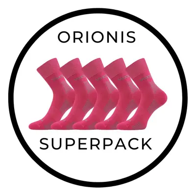 SUPERPACK - ORIONIS antibakteriální merino ponožky se stříbrem VoXX - 5 párů Fuchsia 5 párů