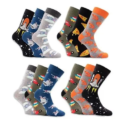 KOSMONAUT pánské obrázkové ponožky TRENDY SOCKS Náhodný mix 3 páry