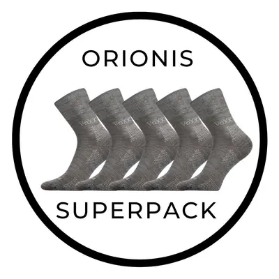 SUPERPACK - ORIONIS antibakteriální merino ponožky se stříbrem VoXX - 5 párů Sv. šedá 5 párů