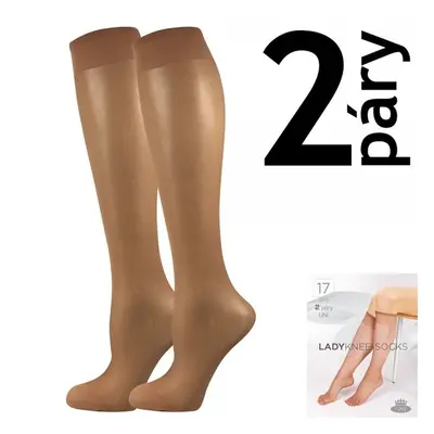 LADY knee-socks 17 DEN punčochové podkolenky Lady B - 12 párů Béžová 12 párů