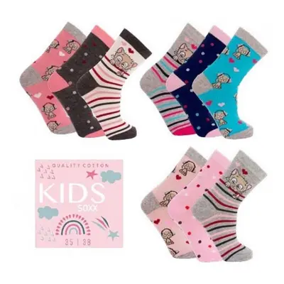 KOČKY dětské barevné ponožky TRENDY SOCKS Náhodný mix 3 páry