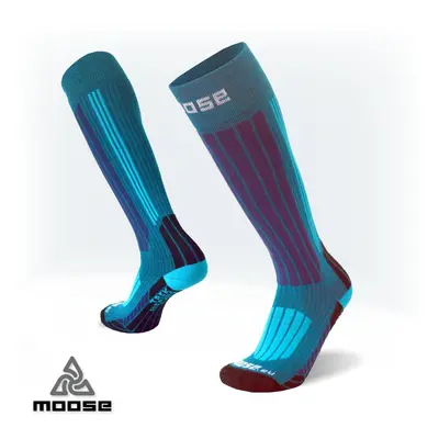 TREK LONG turistické merino podkolenky Moose Tyrkysová 1 pár