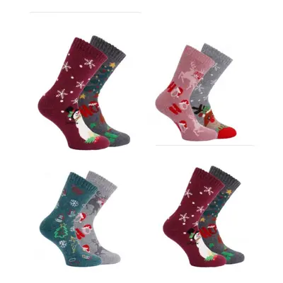 Dámské vlněné vánoční ponožky Trendy socks Náhodný mix 2 páry