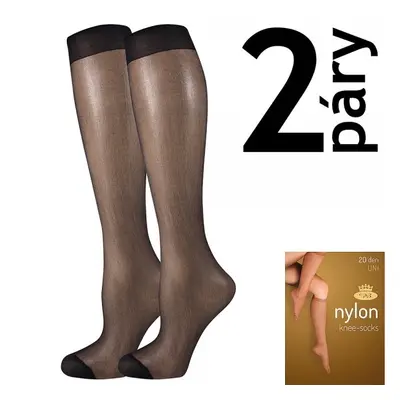 NYLON KNEE-SOCKS 20 DEN punčochové podkolenky Lady B - 12 párů Černá 12 párů